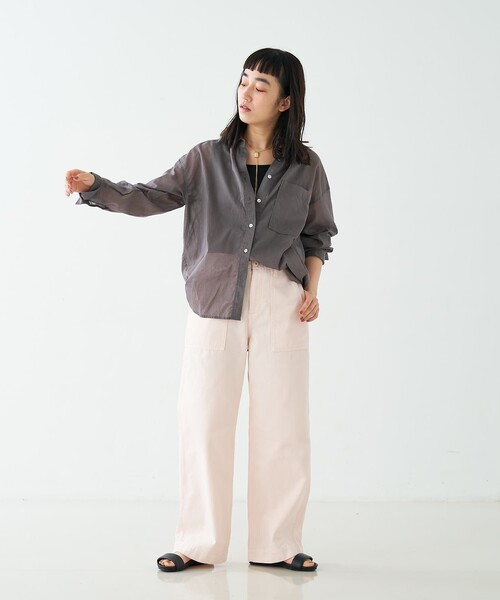 collex(コレックス)の「エアリーローンオーバーシャツ(シャツ/ブラウス・レディース・ブラウン/ベージュ/グレー・フリー)」の17枚目の写真