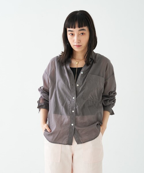 collex(コレックス)の「エアリーローンオーバーシャツ(シャツ/ブラウス・レディース・ブラウン/ベージュ/グレー・フリー)」の20枚目の写真