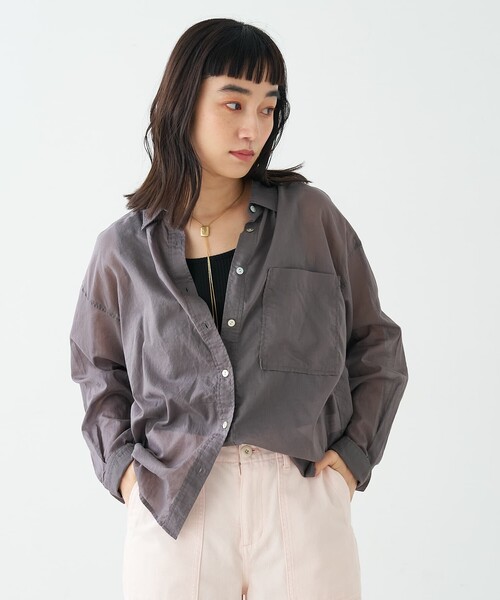 collex(コレックス)の「エアリーローンオーバーシャツ(シャツ/ブラウス・レディース・ブラウン/ベージュ/グレー・フリー)」の21枚目の写真