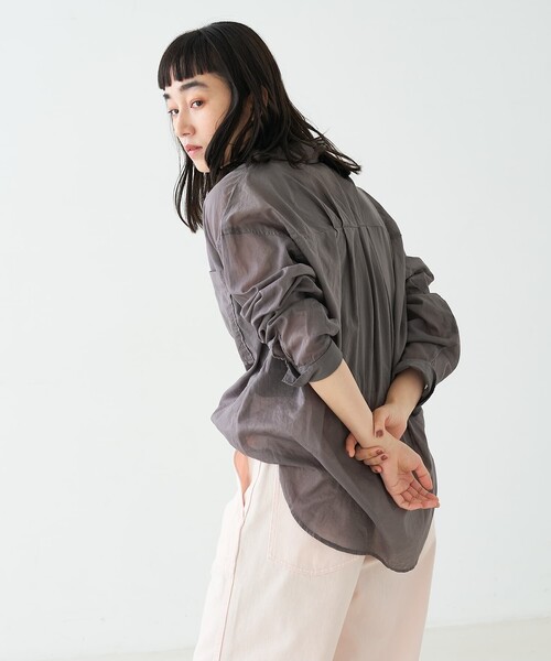 collex(コレックス)の「エアリーローンオーバーシャツ(シャツ/ブラウス・レディース・ブラウン/ベージュ/グレー・フリー)」の22枚目の写真