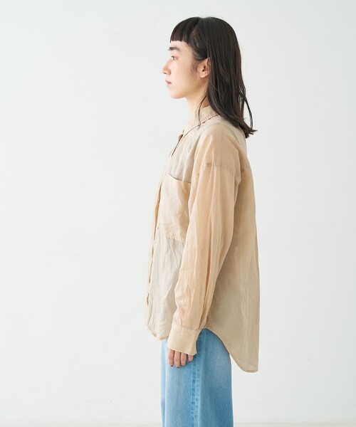 collex（コレックス）の「エアリーローンオーバーシャツ（シャツ/ブラウス・レディース・ブラウン/ベージュ・フリー）」の5枚目の写真