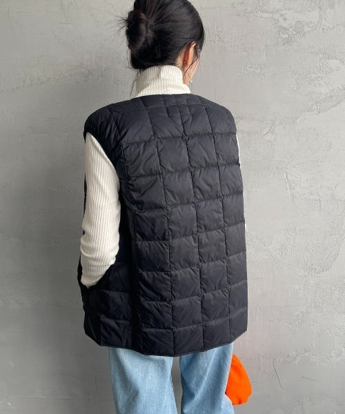 TAION（タイオン）の「【WEB先行予約】[TAION/タイオン] Vネック インナーダウンベスト(WEB限定)（ダウンベスト・レディース・レオパード/オリーブ/ライトグレー/ブラック/カーキ・L/XL/M）」の21枚目の写真