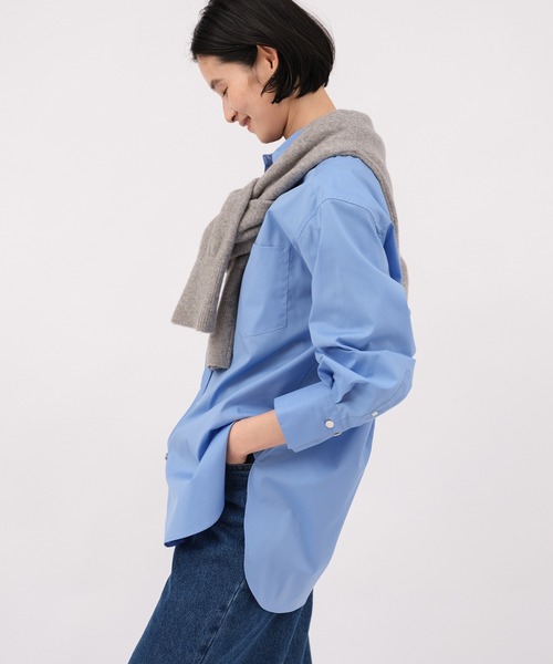 evernavy(エバーネイビー)の「【PREMIUM EASY CARE】オーバーサイズシャツ(シャツ/ブラウス・レディース・ホワイト/ライトブルー/サックスブルー・M)」の20枚目の写真