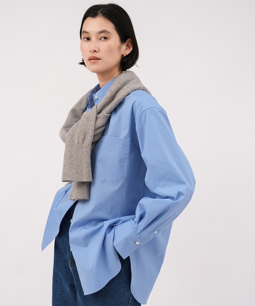 evernavy(エバーネイビー)の「【PREMIUM EASY CARE】オーバーサイズシャツ(シャツ/ブラウス・レディース・ホワイト/ライトブルー/サックスブルー・M)」の21枚目の写真