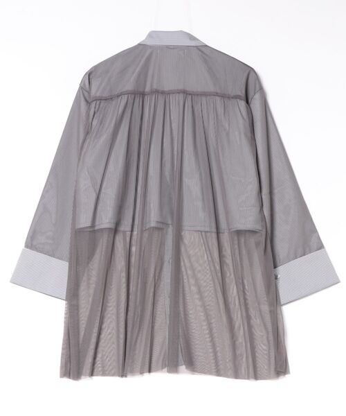 CONVERSE TOKYO（コンバーストウキョウ）の「TULLE LAYERED STRIPE SHIRT（シャツ/ブラウス・レディース・ブラック/ネイビー/ブルー系その他・FREE）」の4枚目の写真