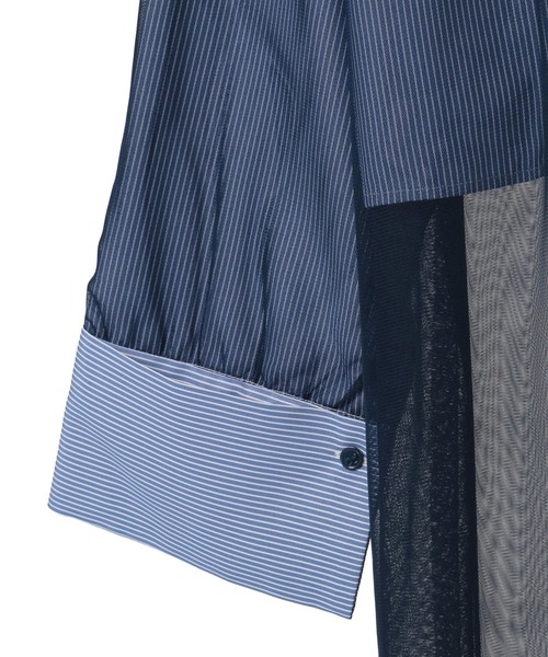 CONVERSE TOKYO(コンバーストウキョウ)の「TULLE LAYERED STRIPE SHIRT(シャツ/ブラウス・レディース・ブラック/ネイビー/ブルー系その他/ライトグレー/グレー/ブルー系その他2・FREE)」の19枚目の写真