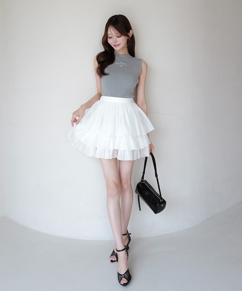EIMY ISTOIRE(エイミーイストワール)の「ORGANZA COMBI KNIT DRESS(ワンピース・レディース・グレー/ベージュ/ブラック・F)」の5枚目の写真