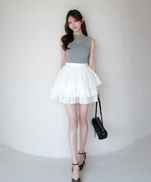 EIMY ISTOIRE(エイミーイストワール)の「ORGANZA COMBI KNIT DRESS(ワンピース・レディース・グレー/ベージュ/ブラック・F)」の6枚目の写真