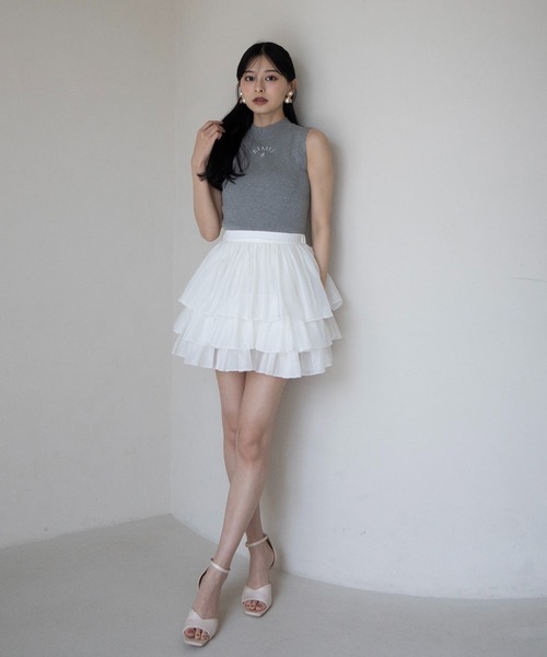 EIMY ISTOIRE(エイミーイストワール)の「ORGANZA COMBI KNIT DRESS(ワンピース・レディース・グレー/ベージュ/ブラック・F)」の8枚目の写真