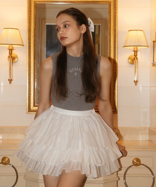 EIMY ISTOIRE(エイミーイストワール)の「ORGANZA COMBI KNIT DRESS(ワンピース・レディース・グレー/ベージュ/ブラック・F)」の10枚目の写真