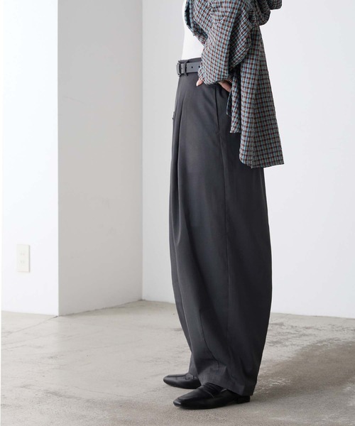 BONLECILL(ボンルシール)の「【マシンウォッシャブル】綺麗easyワンタックコクーンパンツ(その他パンツ・レディース・ブラウン/チャコールグレー/ベージュ/ブラック・S/M/L)」の14枚目の写真