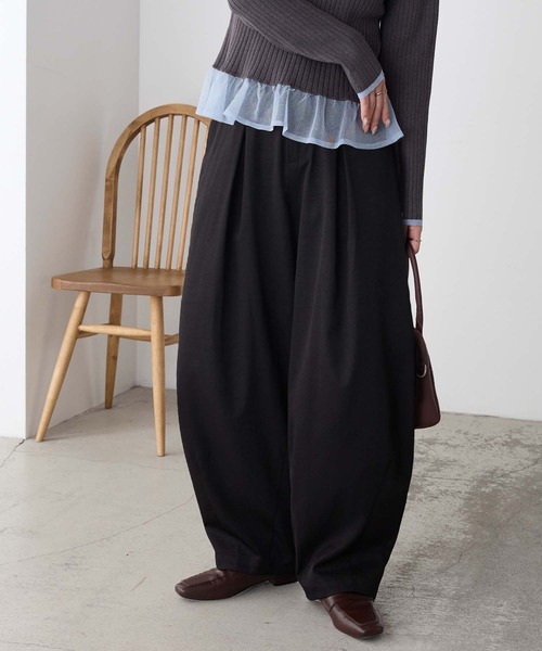 BONLECILL(ボンルシール)の「【マシンウォッシャブル】綺麗easyワンタックコクーンパンツ(その他パンツ・レディース・ブラウン/チャコールグレー/ベージュ/ブラック・S/M/L)」の10枚目の写真