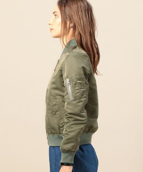 BEAUTY&YOUTH UNITED ARROWS（ビューティーアンドユースユナイテッドアローズ）の「BY ナイロンツイルMA-1ブルゾン ◆（MA-1・レディース・ブラック/オリーブ・FREE）」の5枚目の写真