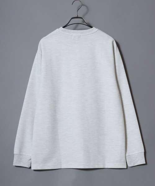 ANPAS(アンパス)の「Dry Waffle Knit Crew Neck Long Sleeve T-Shirt / ドライワッフルクルーネックロンT 長袖Tシャツ メンズ レディース 無地 シンプル ムジT(Tシャツ/カットソー・メンズ・オートミール/オフホワイト/スミクロ・L/LL/M)」の14枚目の写真