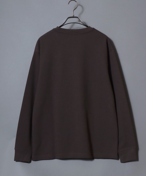 ANPAS(アンパス)の「Dry Waffle Knit Crew Neck Long Sleeve T-Shirt / ドライワッフルクルーネックロンT 長袖Tシャツ メンズ レディース 無地 シンプル ムジT(Tシャツ/カットソー・メンズ・オートミール/オフホワイト/スミクロ・L/LL/M)」の11枚目の写真