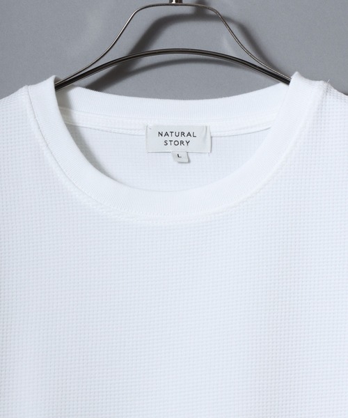 ANPAS(アンパス)の「Dry Waffle Knit Crew Neck Long Sleeve T-Shirt / ドライワッフルクルーネックロンT 長袖Tシャツ メンズ レディース 無地 シンプル ムジT(Tシャツ/カットソー・メンズ・オートミール/オフホワイト/スミクロ・L/LL/M)」の16枚目の写真
