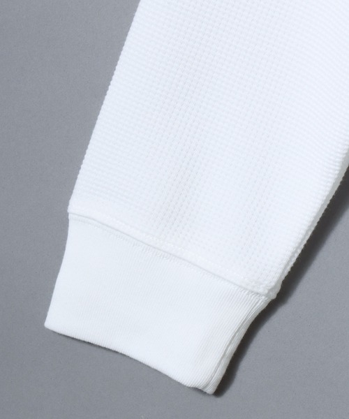 ANPAS(アンパス)の「Dry Waffle Knit Crew Neck Long Sleeve T-Shirt / ドライワッフルクルーネックロンT 長袖Tシャツ メンズ レディース 無地 シンプル ムジT(Tシャツ/カットソー・メンズ・オートミール/オフホワイト/スミクロ・L/LL/M)」の18枚目の写真