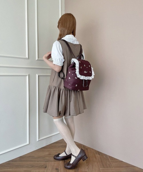 F i.n.t(フィント)の「コットンレース使いプチローズプリントミニリュック/fint フィント(バックパック/リュック・レディース・ブラック/ブラウン・FREE)」の14枚目の写真