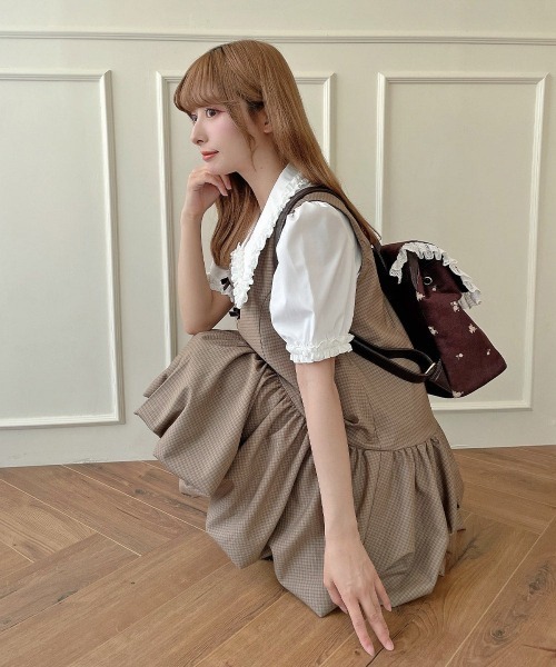 F i.n.t(フィント)の「コットンレース使いプチローズプリントミニリュック/fint フィント(バックパック/リュック・レディース・ブラック/ブラウン・FREE)」の17枚目の写真