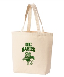 Ol' Basics（オール・ベーシックス） トートバッグ キャンバス ブルドッグイラスト カレッジロゴ プリント 鞄 BAG アメカジ メンズ レディース ユニセックス Mサイズ