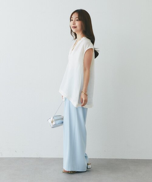 La boutique BonBon（ラブティックボンボン）の「【WEB限定】ラスターラミーブラウス（シャツ/ブラウス・レディース・オフホワイト/ブラウン・FREE）」の8枚目の写真