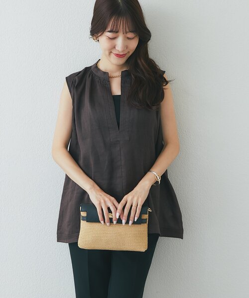 La boutique BonBon（ラブティックボンボン）の「【WEB限定】ラスターラミーブラウス（シャツ/ブラウス・レディース・オフホワイト/ブラウン・FREE）」の12枚目の写真