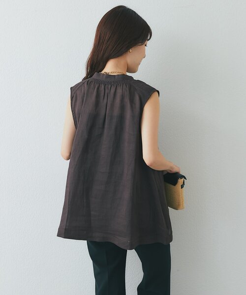 La boutique BonBon（ラブティックボンボン）の「【WEB限定】ラスターラミーブラウス（シャツ/ブラウス・レディース・オフホワイト/ブラウン・FREE）」の13枚目の写真