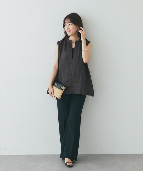 La boutique BonBon（ラブティックボンボン）の「【WEB限定】ラスターラミーブラウス（シャツ/ブラウス・レディース・オフホワイト/ブラウン・FREE）」の15枚目の写真