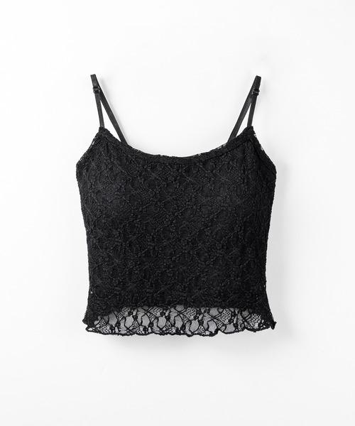 me+em select(ミームセレクト)の「【 2点セット 】ストレッチレースメローキャミソール + カーディガンセット /stretch lace mellow camisole + cardigan set(アンサンブル・レディース・ブラック/ホワイト・FREE)」の4枚目の写真