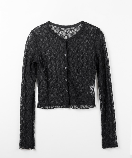 me+em select(ミームセレクト)の「【 2点セット 】ストレッチレースメローキャミソール + カーディガンセット /stretch lace mellow camisole + cardigan set(アンサンブル・レディース・ブラック/ホワイト・FREE)」の5枚目の写真