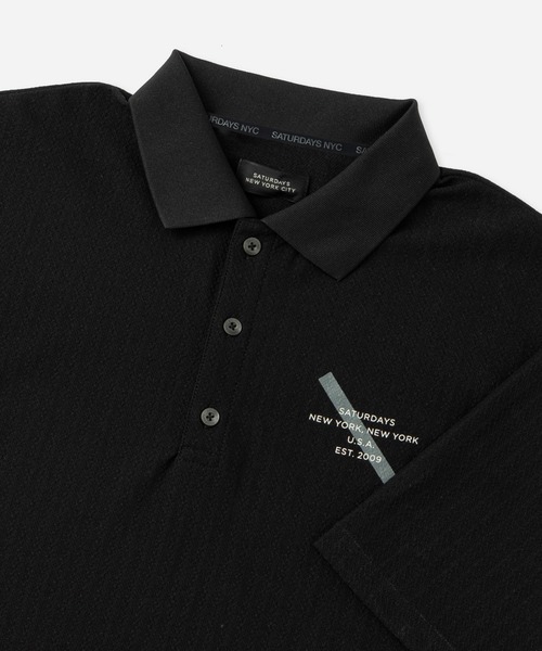 Saturdays Golf(サタデーズゴルフ)の「Dobby Stripe SS Polo(ポロシャツ・メンズ・ブラック・L/M/XL)」の3枚目の写真