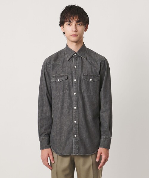 UNITED ARROWS(ユナイテッドアローズ)の「ブラックデニム ウエスタンシャツ(シャツ/ブラウス・メンズ・ダークグレー・L/M/S/XL)」の3枚目の写真