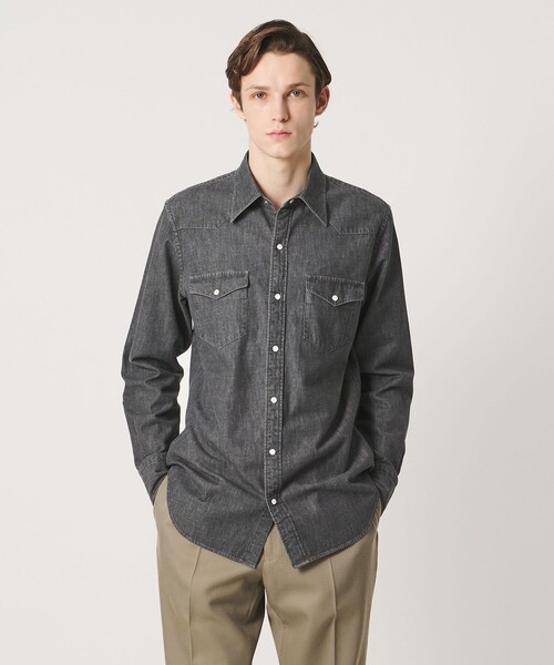 UNITED ARROWS(ユナイテッドアローズ)の「ブラックデニム ウエスタンシャツ(シャツ/ブラウス・メンズ・ダークグレー・L/M/S/XL)」の6枚目の写真