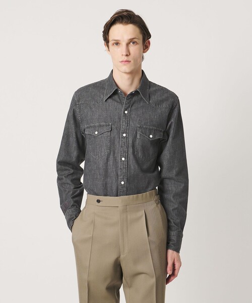 UNITED ARROWS(ユナイテッドアローズ)の「ブラックデニム ウエスタンシャツ(シャツ/ブラウス・メンズ・ダークグレー・L/M/S/XL)」の7枚目の写真