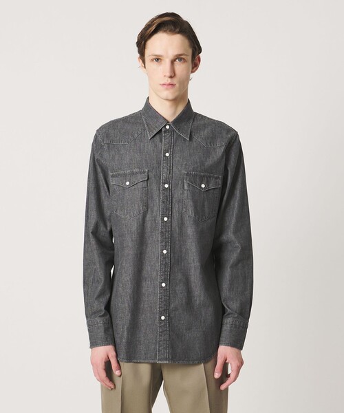 UNITED ARROWS(ユナイテッドアローズ)の「ブラックデニム ウエスタンシャツ(シャツ/ブラウス・メンズ・ダークグレー・L/M/S/XL)」の9枚目の写真
