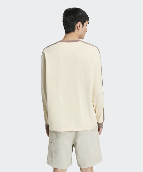 adidas(アディダス)の「エッセンシャルズ プラス ルーズフィット スリーストライプス シングルジャージー 長袖Tシャツ / ロンT / アディダス adidas(Tシャツ/カットソー・メンズ・ホワイト系その他・3XL/XX-LARGE/X-SMALL/X-LARGE/SMALL/MEDIUM/LARGE)」の2枚目の写真