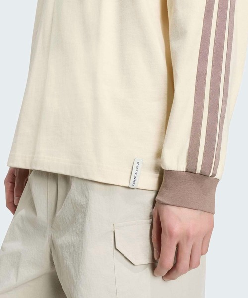 adidas(アディダス)の「エッセンシャルズ プラス ルーズフィット スリーストライプス シングルジャージー 長袖Tシャツ / ロンT / アディダス adidas(Tシャツ/カットソー・メンズ・ホワイト系その他・3XL/XX-LARGE/X-SMALL/X-LARGE/SMALL/MEDIUM/LARGE)」の4枚目の写真