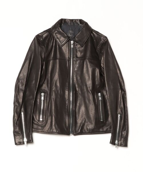 A LEATHER(エーレザー)の「A LEATHER Roadster Jacket (AMJ2403)(ライダースジャケット・メンズ・ブラック・SMALL/LARGE/MEDIUM)」の7枚目の写真