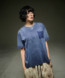 フェードアウト フェイクポケットTシャツ ネイビー