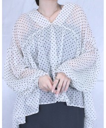 シアーワッシャードットブラウス