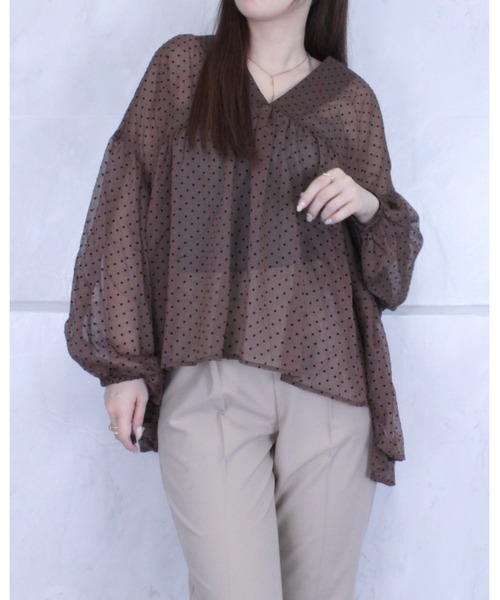 amini(アミニ)の「シアーワッシャードットブラウス(シャツ/ブラウス・レディース・ブラック系その他/ホワイト系その他・MEDIUM)」の20枚目の写真