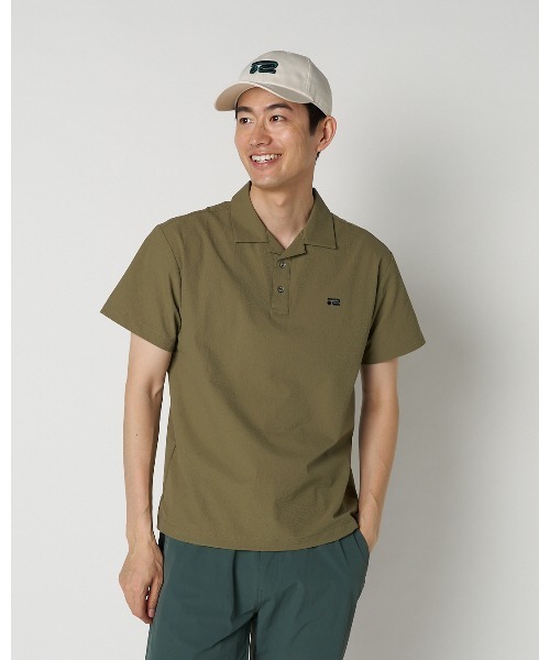 ROSASEN(ロサーセン)の「【Rosasen/GOLF】 シアサッカー 半袖シャツ(ポロシャツ・メンズ・ネイビー/ブラウン/グリーン/ブルー系・48/50/52)」の1枚目の写真