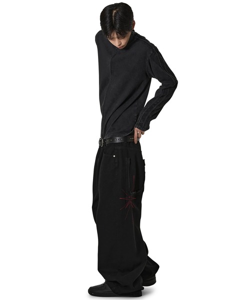 Openyard(オープンヤード)の「『Openyard/オープンヤード』FADED TRACK ZIP-UP/フェイディドトラックジップアップ(デニムジャケット・メンズ・ブラック/ブルー・M/L)」の4枚目の写真
