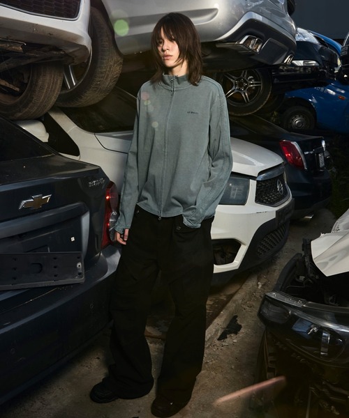 Openyard(オープンヤード)の「『Openyard/オープンヤード』FADED TRACK ZIP-UP/フェイディドトラックジップアップ(デニムジャケット・メンズ・ブラック/ブルー・M/L)」の11枚目の写真