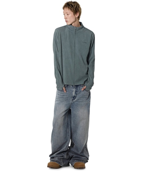 Openyard(オープンヤード)の「『Openyard/オープンヤード』FADED TRACK ZIP-UP/フェイディドトラックジップアップ(デニムジャケット・メンズ・ブラック/ブルー・M/L)」の16枚目の写真