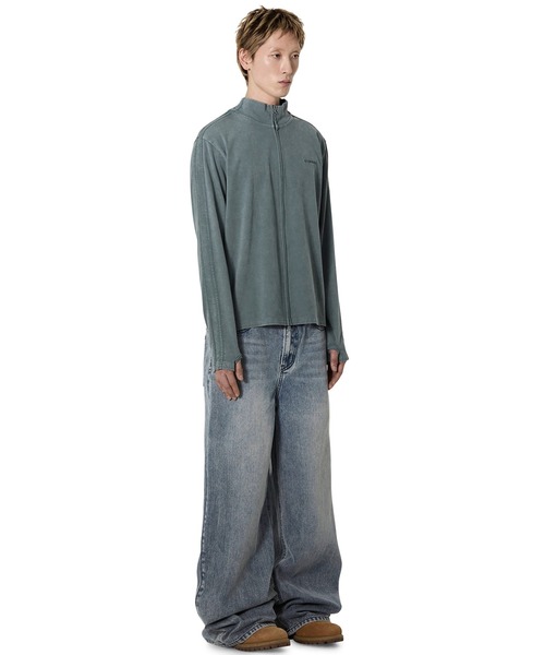 Openyard(オープンヤード)の「『Openyard/オープンヤード』FADED TRACK ZIP-UP/フェイディドトラックジップアップ(デニムジャケット・メンズ・ブラック/ブルー・M/L)」の17枚目の写真