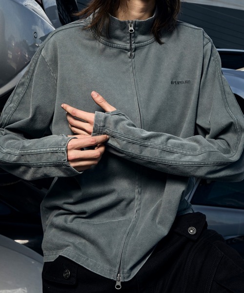 Openyard(オープンヤード)の「『Openyard/オープンヤード』FADED TRACK ZIP-UP/フェイディドトラックジップアップ(デニムジャケット・メンズ・ブラック/ブルー・M/L)」の10枚目の写真
