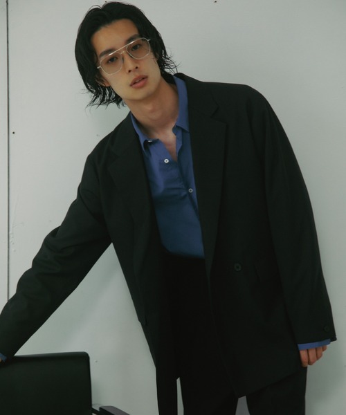 URBAN RESEARCH DOORS(アーバンリサーチドアーズ)の「HT Gabardine Double Jacket(テーラードジャケット・メンズ・ブラック/ネイビー・SMALL/MEDIUM/LARGE)」の5枚目の写真