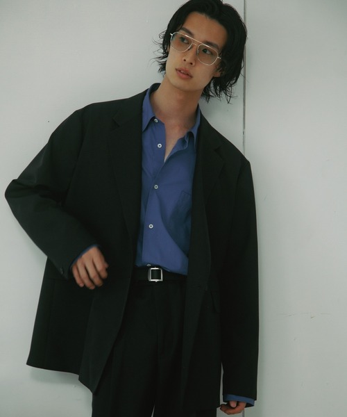 URBAN RESEARCH DOORS(アーバンリサーチドアーズ)の「HT Gabardine Double Jacket(テーラードジャケット・メンズ・ブラック/ネイビー・SMALL/MEDIUM/LARGE)」の6枚目の写真
