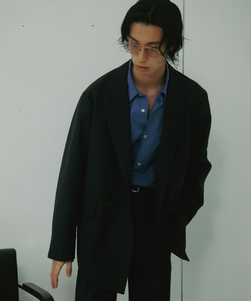 URBAN RESEARCH DOORS(アーバンリサーチドアーズ)の「HT Gabardine Double Jacket(テーラードジャケット・メンズ・ブラック/ネイビー・SMALL/MEDIUM/LARGE)」の7枚目の写真